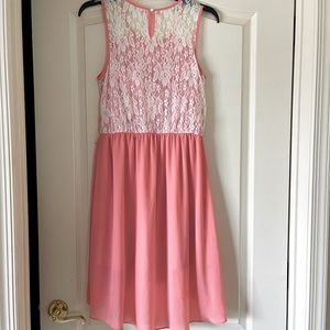 Coral Pink Charlotte Russe High Low Dress- Size M
